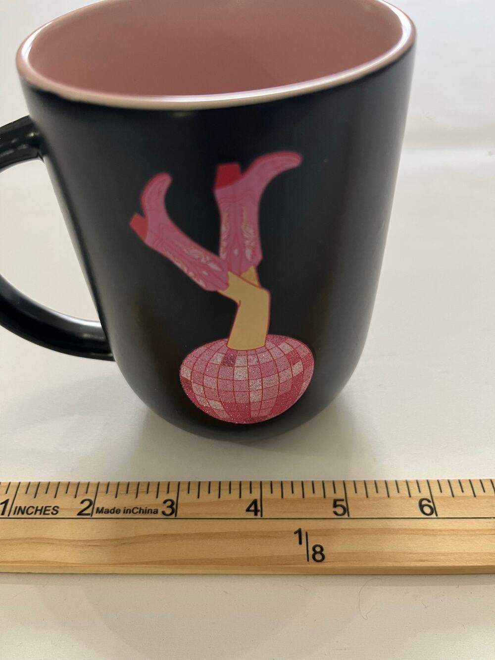 Market Finds Disco Cowgirl Coffee Mug Black Pink